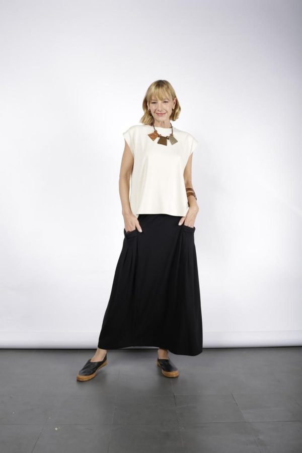Saia Midi Feminina Madrid Com Bolsos - Cores - Imagem 1