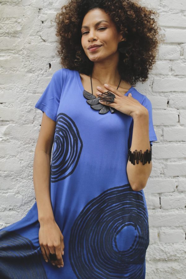Vestido Street Com Manga Curta - Azul - Imagem 2