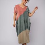 Vestido em Malha Estampado Manga Longa - Terra