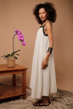 Vestido Feminino Linho Puro Alça - Imagem 2