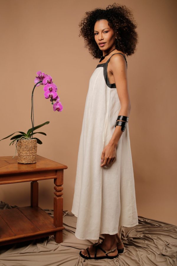 Vestido Feminino Linho Puro Alça - Imagem 2