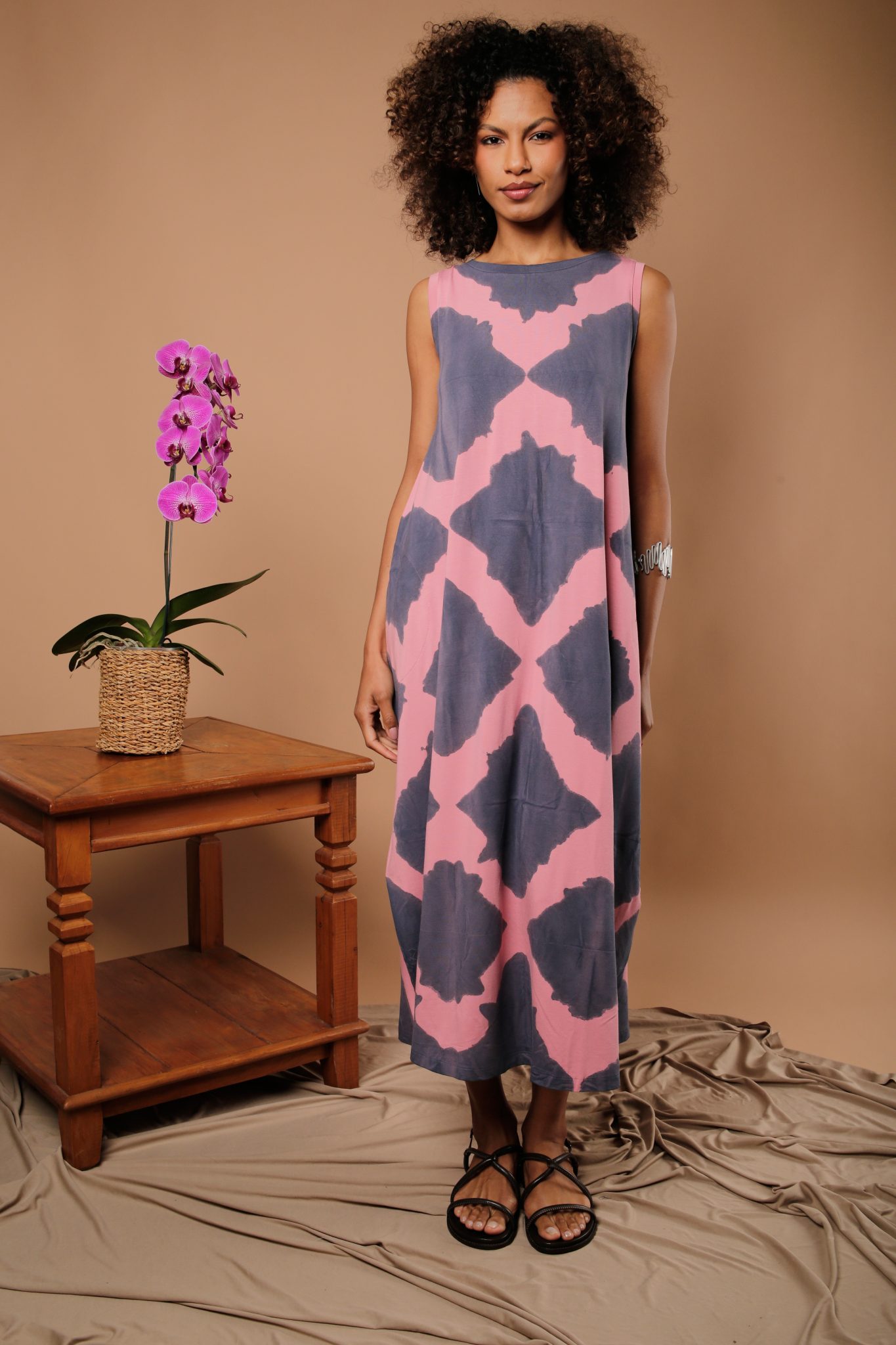 25 Vestido Feminino Em Malha Sem Mangas - Rosa - Imagem 1