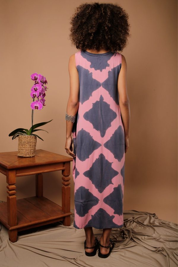 Vestido Feminino Em Malha Sem Mangas - Rosa - Imagem 4