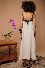 Vestido Feminino Linho Puro Alça - Imagem 3
