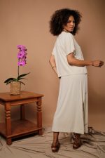 Conjunto Feminino Em Malha Estampado - Areia - Imagem 4