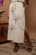 Conjunto Feminino Em Malha Estampado - Areia - Imagem 3