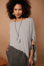 Vestido Feminino Em Malha Manga Curta - Cinza - Imagem 2