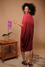 Vestido Feminino Em Malha Manga Curta - Cereja - Imagem 4
