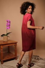 Vestido Feminino Em Malha Manga Curta - Cereja - Imagem 3