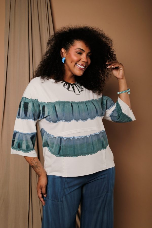 Conjunto Feminino Em Malha Estampado - Off - Imagem 2