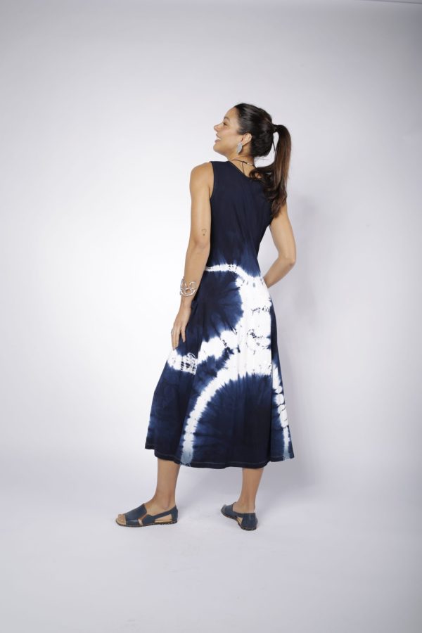 Vestido em Malha Estampado - Azul - Imagem 3