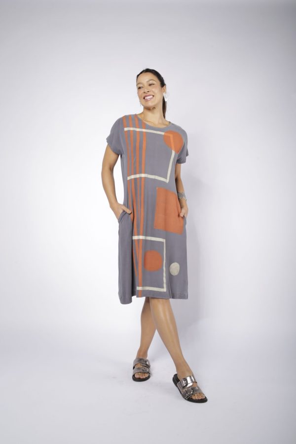 Vestido em Malha Estampado - Chumbo - Imagem 1