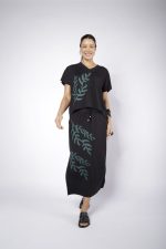 Conjunto Feminino em Malha Estampado - Preto