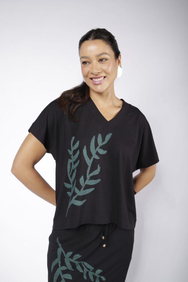 Conjunto Feminino em Malha Estampado - Preto - Imagem 2
