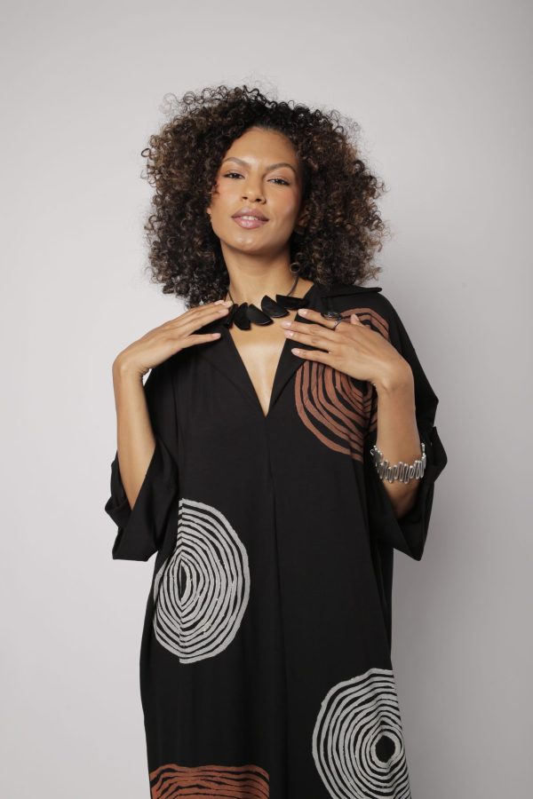 Vestido Em Malha Estampado - Preto - Imagem 2
