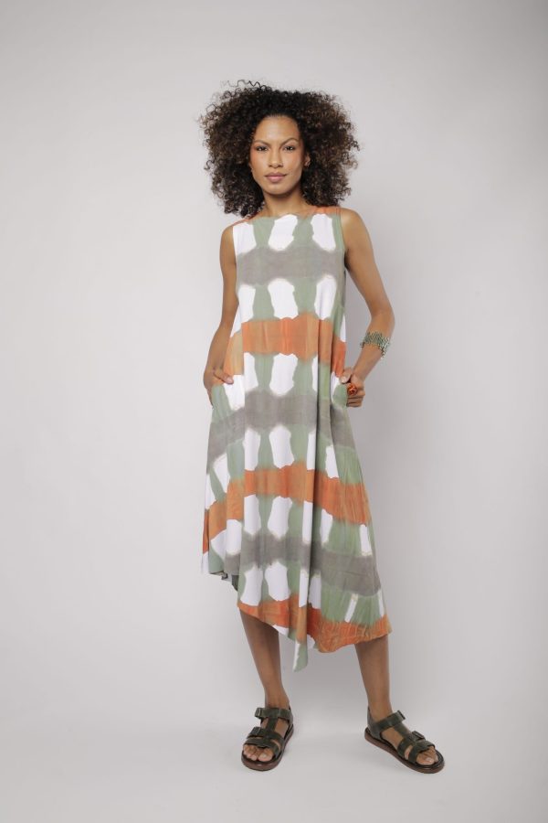 Vestido Em Malha Sem Manga - Xadrez - Imagem 1