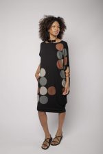 Vestido Feminino Em Malha Manga Curta - Bolas