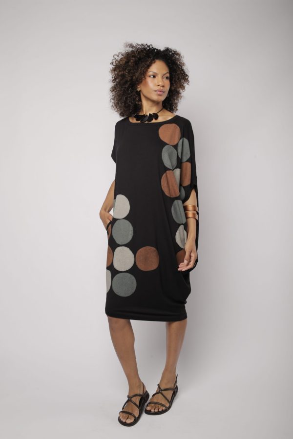 Vestido Feminino Em Malha Manga Curta - Bolas - Imagem 1