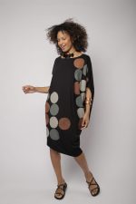 Vestido Feminino Em Malha Manga Curta - Bolas - Imagem 3