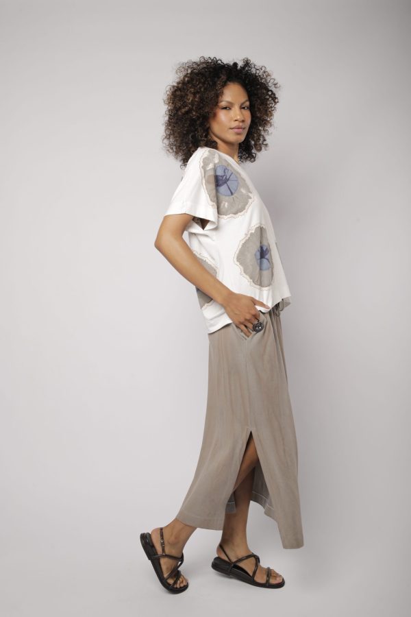 Conjunto Feminino Em Malha Estampado - Off - Imagem 4