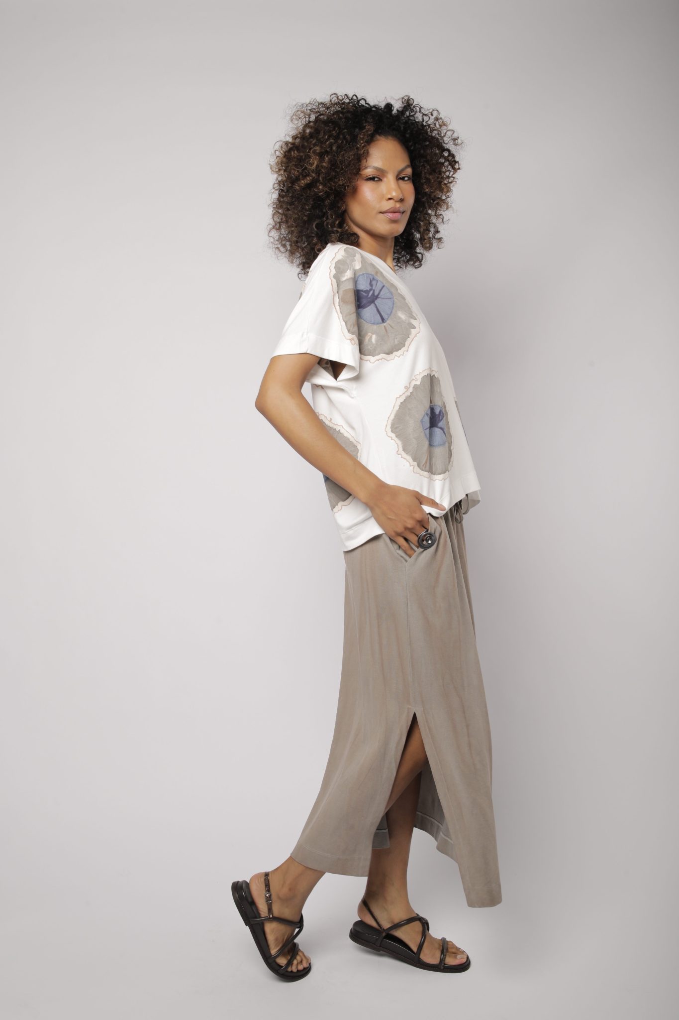 _D3_7291 Conjunto Feminino Em Malha Estampado - Off - Imagem 4