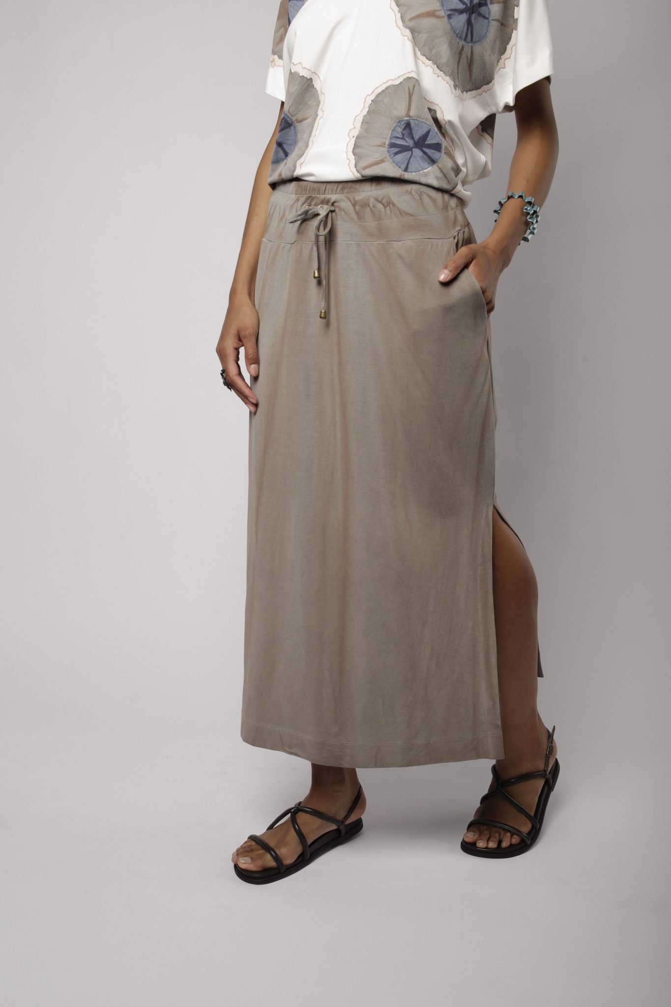 _D3_7302 Conjunto Feminino Em Malha Estampado - Off - Imagem 3