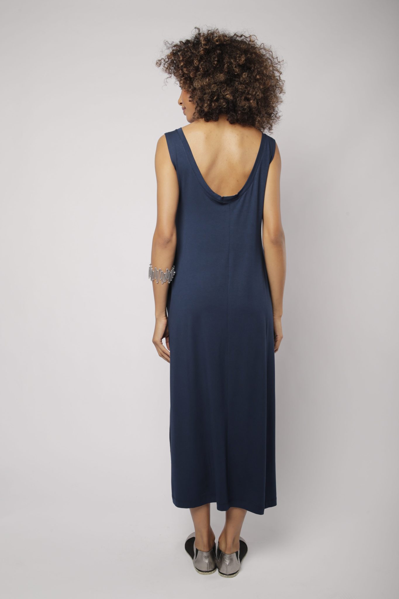 _D3_7334 Vestido Em Malha Sem Mangas - Estampado - Imagem 3