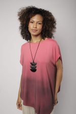 Blusa Feminina Em Malha Gola Canoa - Rosa
