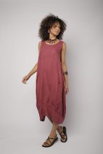 Vestido Feminino Linho Puro Malha Lateral - Imagem 6