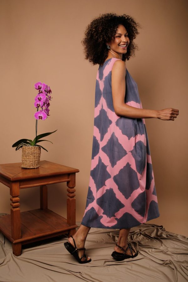 Vestido Feminino Em Malha Sem Mangas - Rosa - Imagem 3