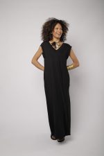 Vestido Feminino Em Malha Com Bolsos - Preto