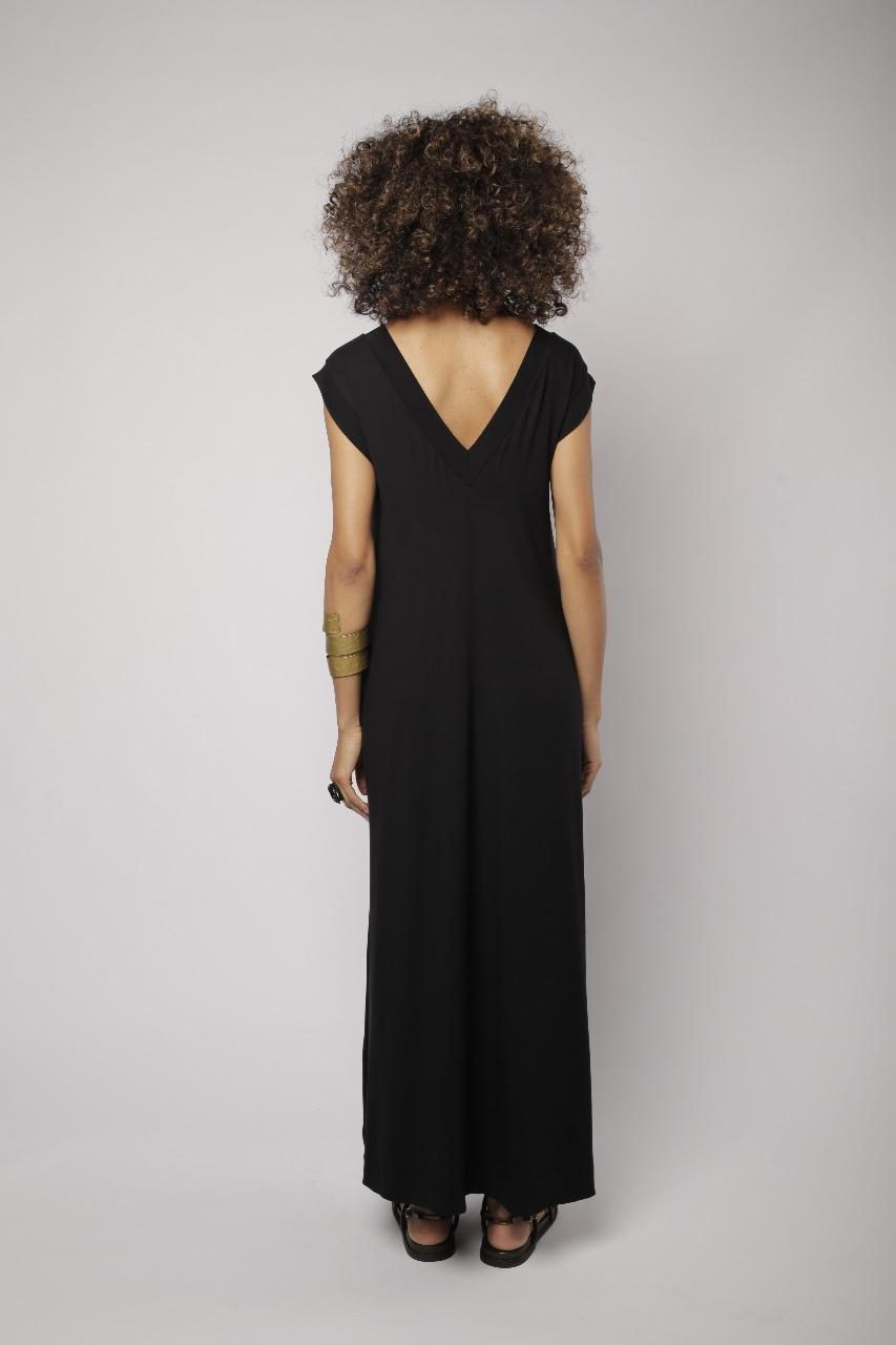 WhatsApp Image 2025-10-22 at 11.28.57 Vestido Feminino Em Malha Com Bolsos - Preto - Imagem 3