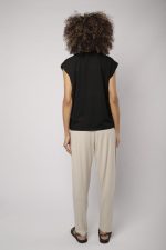 Blusa Feminina Em Malha Com Manga Curta - Preto - Imagem 3