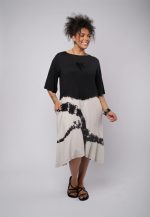 Vestido Feminino Em Malha Estampado - Preto