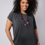 Blusa Feminina Em Malha Estampada - Preto