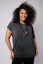 Blusa Feminina Em Malha Estampada - Preto