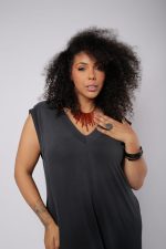 Vestido Feminino Em Malha Com Bolsos - Preto - Imagem 2