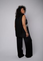 Conjunto Feminino Em Malha Sem Manga - Preto - Imagem 4