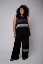 Conjunto Feminino Em Malha Sem Manga - Preto