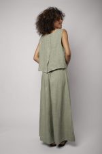 Regata Em Linho Puro Com Botão - Imagem 2