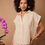 Camisa Feminina Em Linho Puro