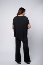 Conjunto Feminino Em Malha Sem Manga - Preto - Imagem 3