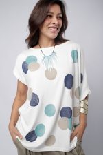 Blusa Feminina Em Malha Estampada - Bolas