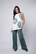 Conjunto Feminino Em Malha Sem Manga - Off