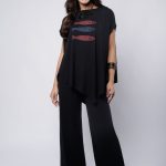 Conjunto Feminino Em Malha Sem Manga - Preto