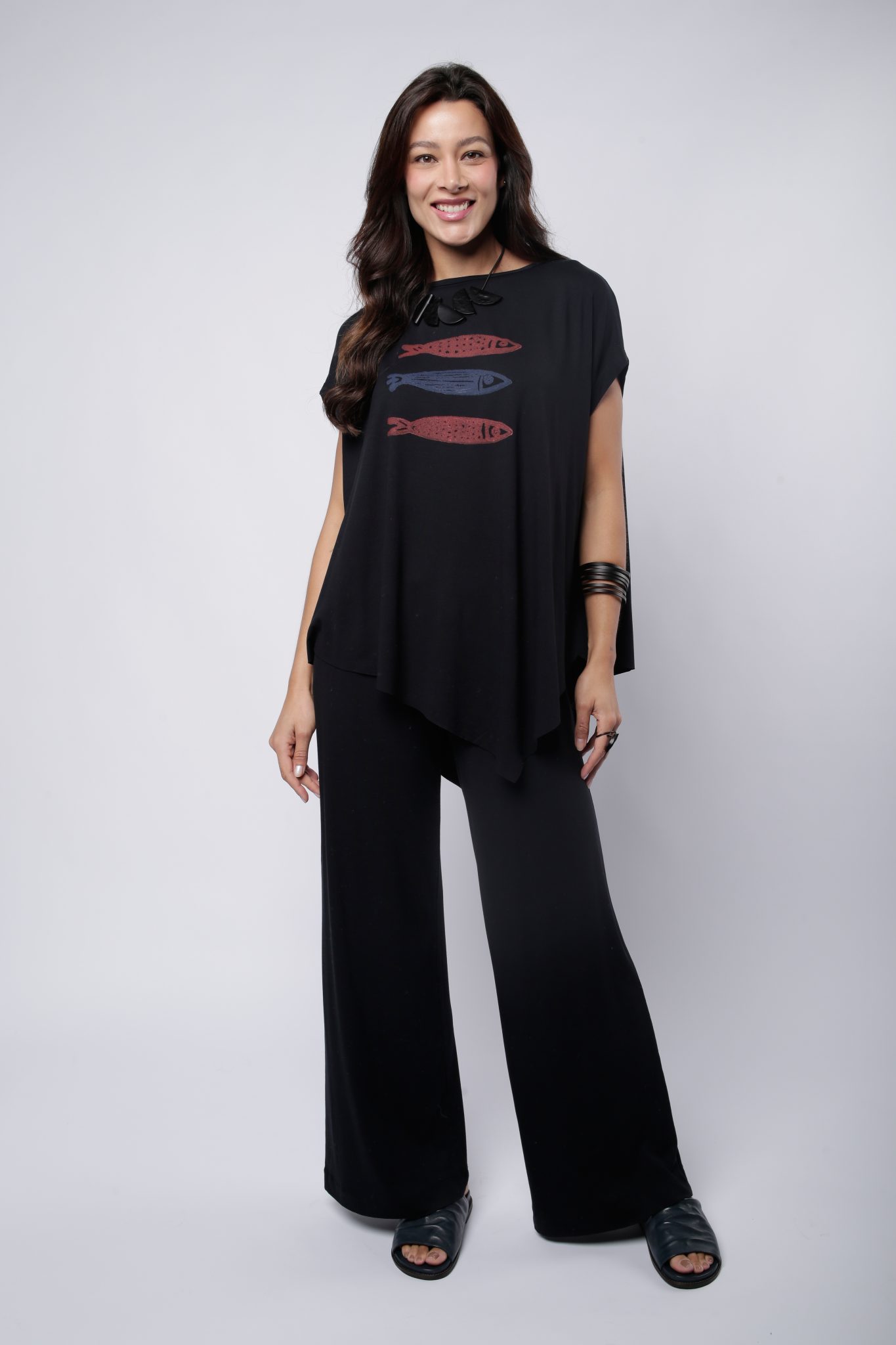 IMG_3574 Conjunto Feminino Em Malha Sem Manga - Preto - Imagem 1