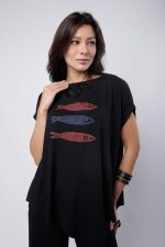 Conjunto Feminino Em Malha Sem Manga - Preto - Imagem 2