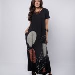 Vestido Feminino Em Malha Com Mangas Curtas - Preto