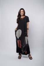 Vestido Feminino Em Malha Com Mangas Curtas - Preto