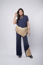 Conjunto Feminino Em Malha Sem Manga - Marinho